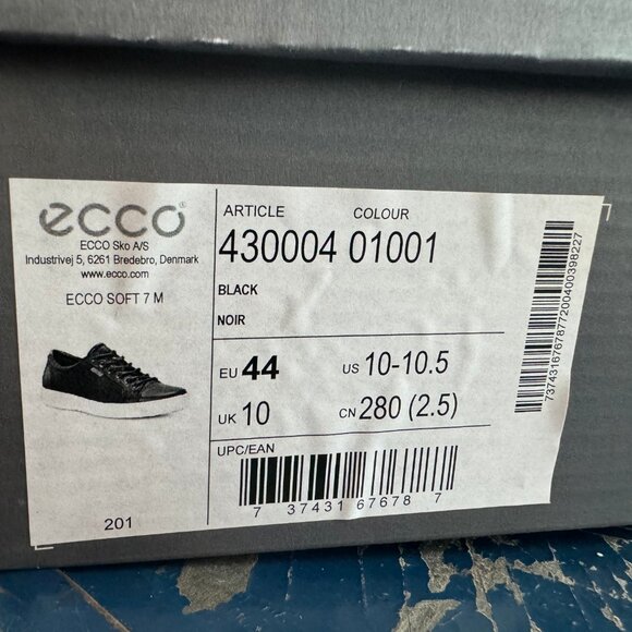 NWT ECCO Men's Soft 7 Sneaker in Black Size 44 - Picture 14 of 14
